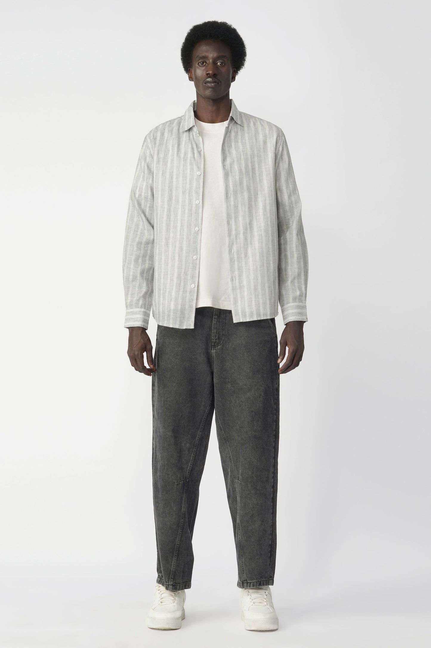 STRIPED MICRO TEXTURED SHIRT