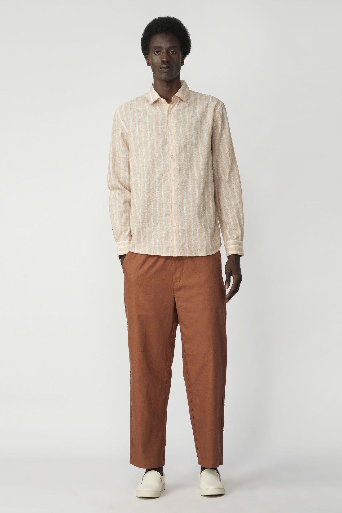STRIPED MICRO TEXTURED SHIRT
