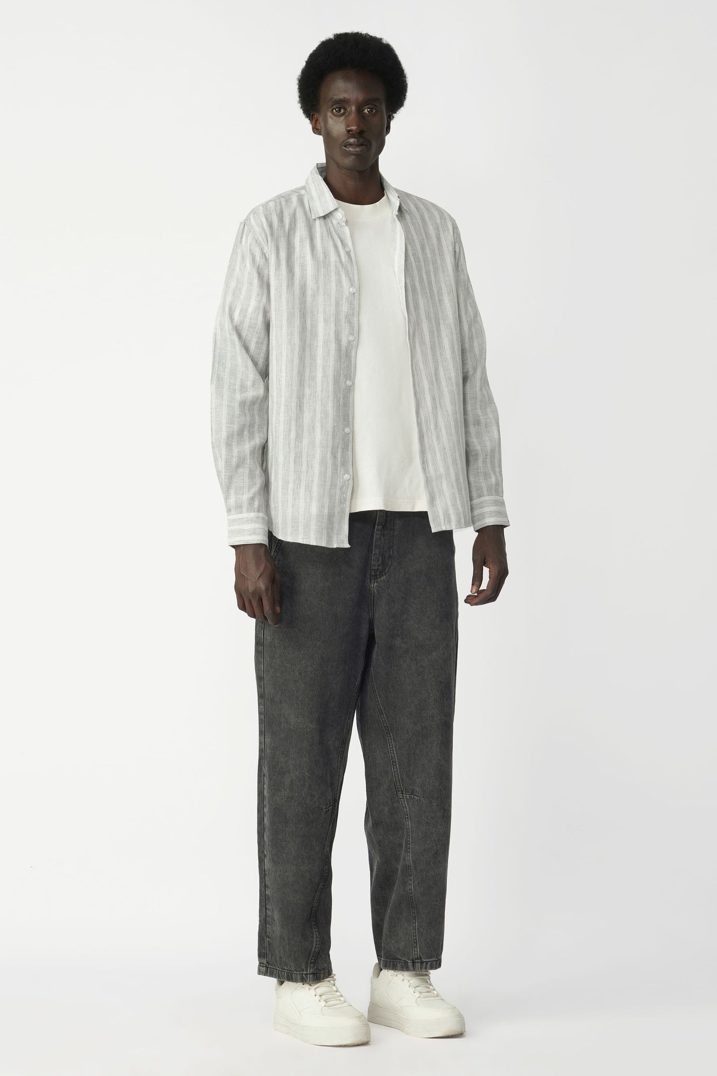 STRIPED MICRO TEXTURED SHIRT