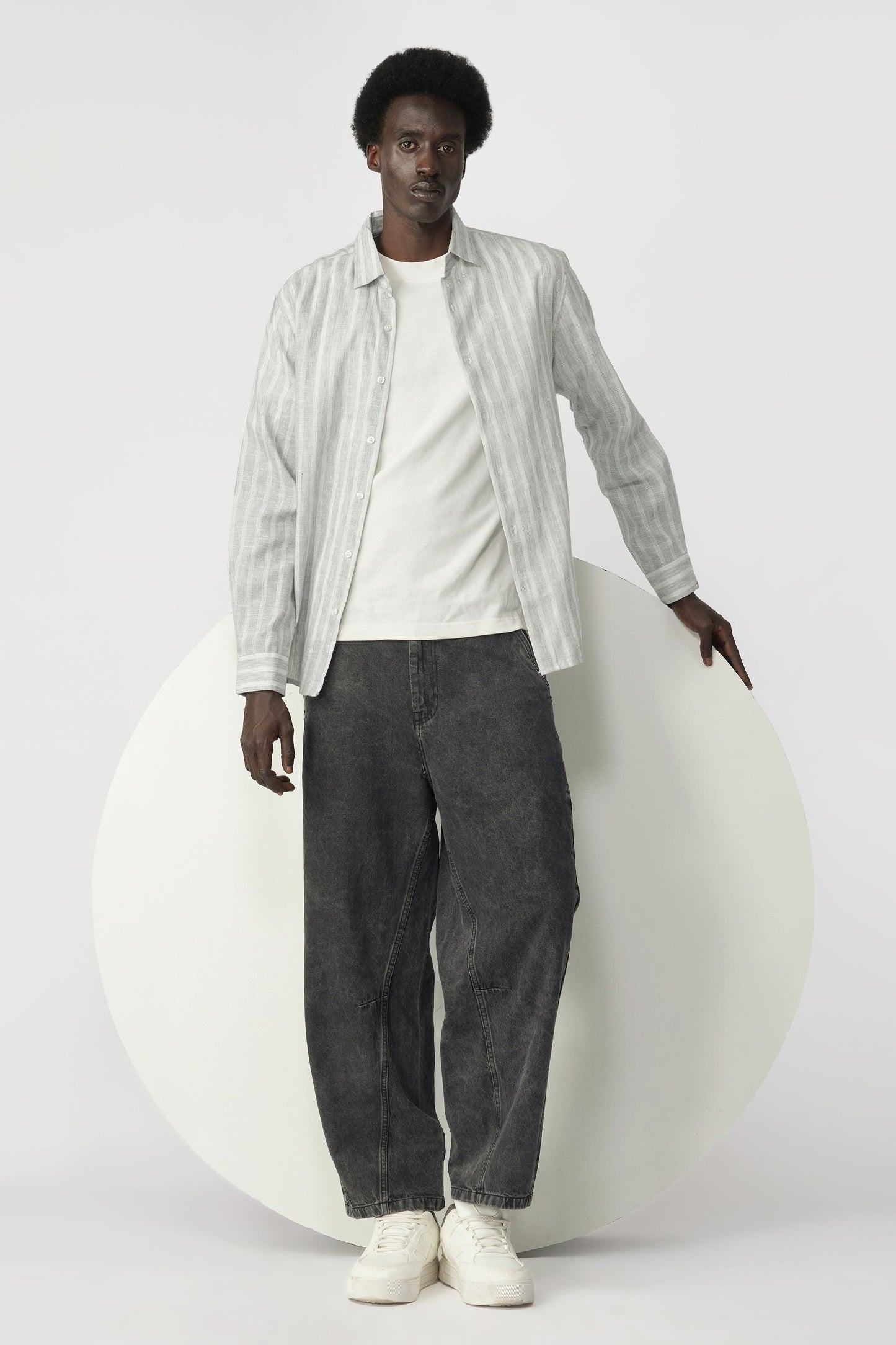 STRIPED MICRO TEXTURED SHIRT