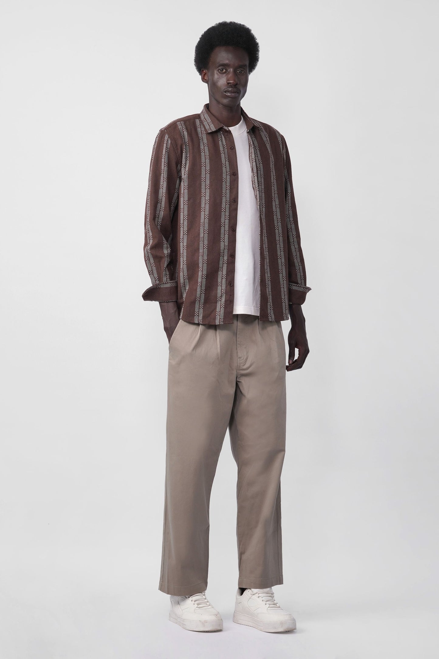 BOLD STRIPED TEXTURED SHIRT