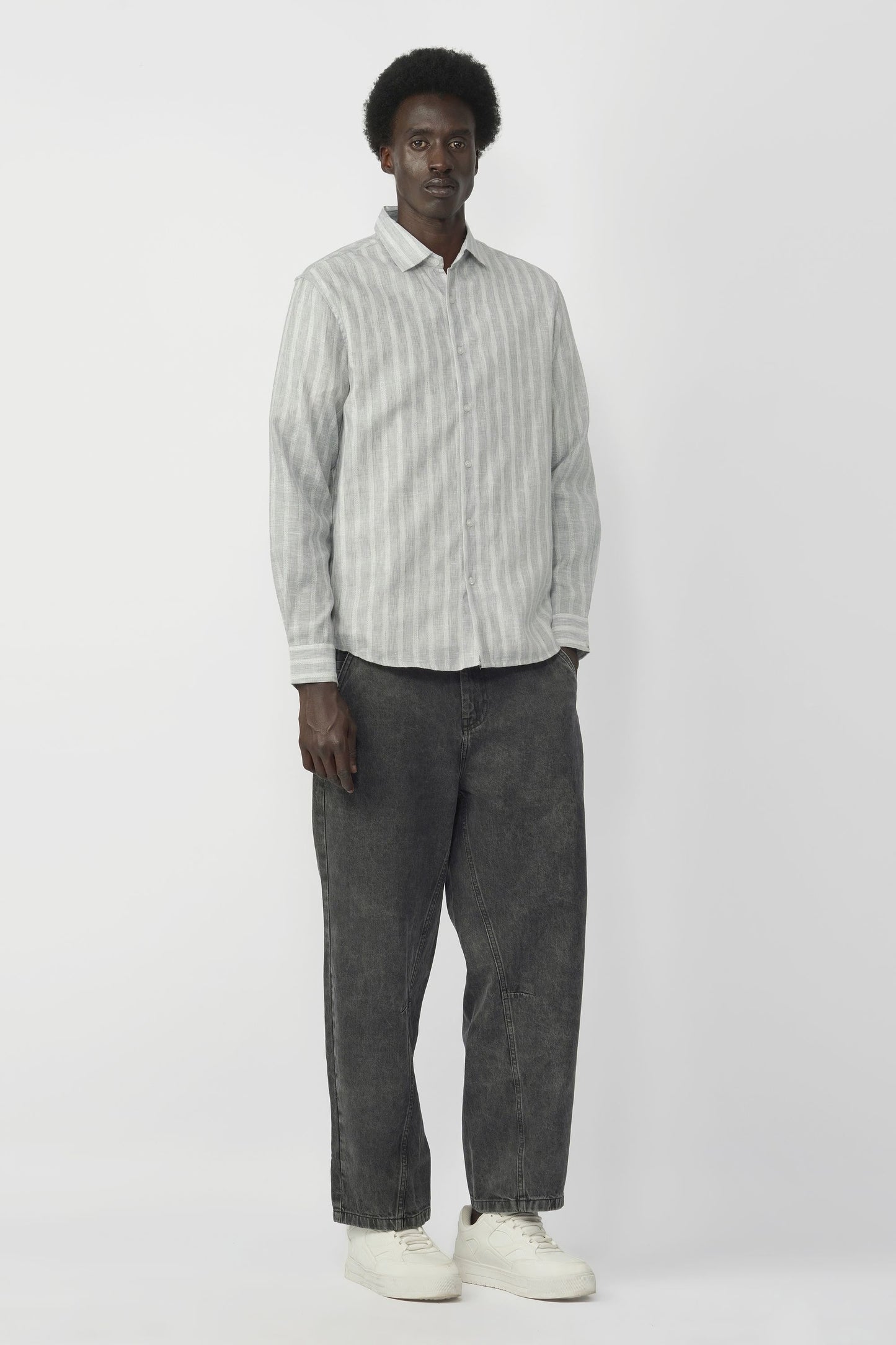 STRIPED MICRO TEXTURED SHIRT