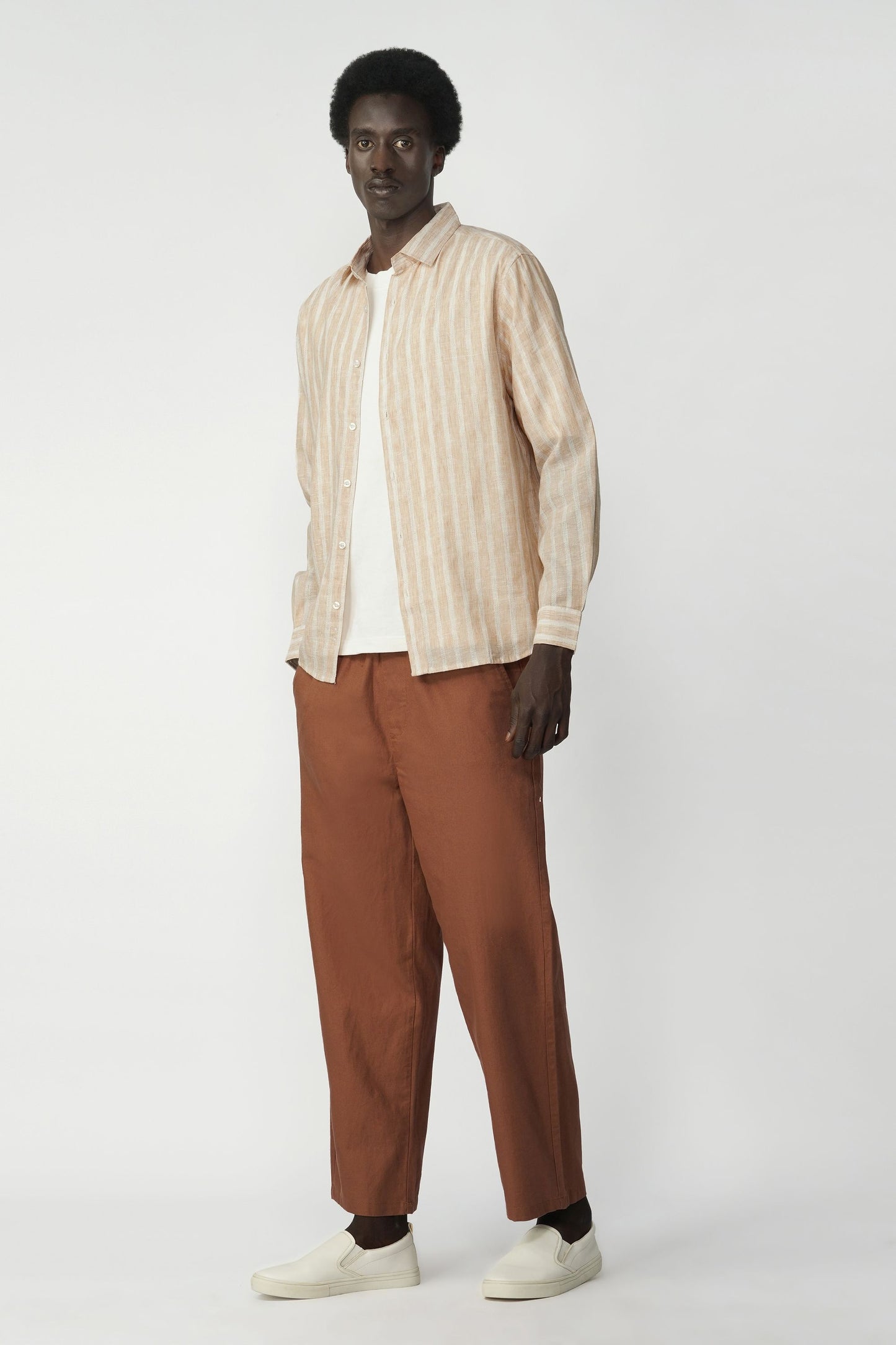 STRIPED MICRO TEXTURED SHIRT